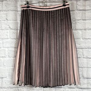 Vintage New York City Design Co Silk Pleated Flair Skirt Size 6 Below The Knee